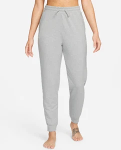 Nike Yoga Dri-Fit 7/8 Terry Fleece Short Joggers Gray Drawstring Womens Size XS - Picture 1 of 8