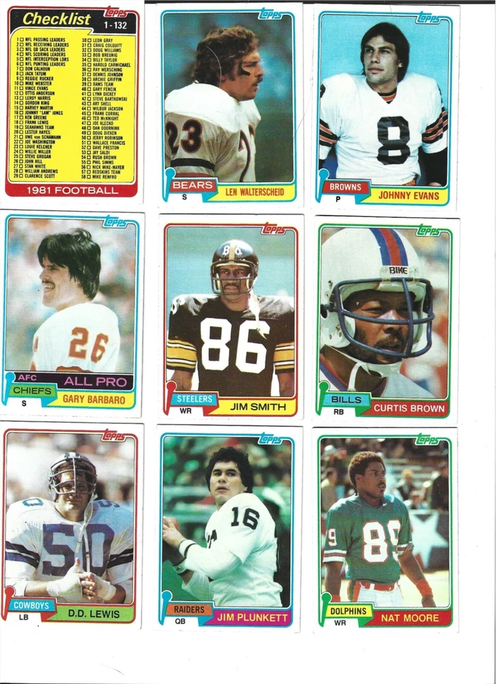 1981 Topps Football - complete your set 1-250 - Image 1 of 1