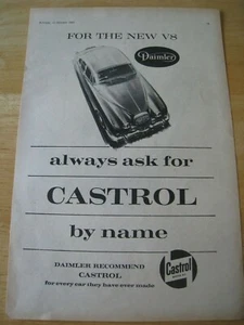 DAIMLER V8 CAR CASTROL MOTOR OIL 1962 IMAGE ADVERT IMAGE A4 FILE P - Picture 1 of 1