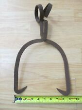 Vintage Ice Block Log Tongs Carrier with Handles