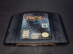 Turok 2: Seeds of Evil Nintendo 64 N64 auténtico estado EXMT juego carro negro - Imagen 1 de 2