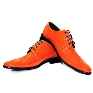 Peppe Modello Mandaro Leather Shoes, Orange, Size 44 - Picture 1 of 11