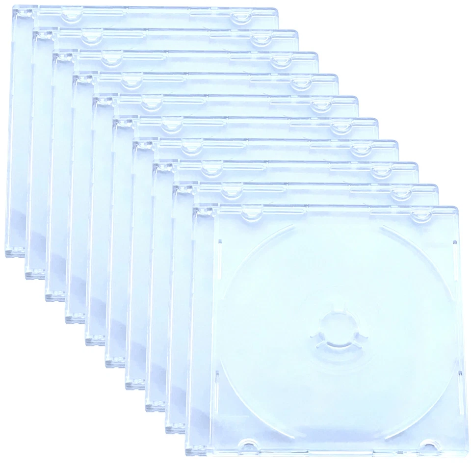 10 Slimline 8cm Clear Jewel Case Protects Mini CD DVD Gamecube Game Disc Storage - Image 1 of 1
