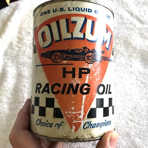 OILZUM HP RACING OIL VINTAGE EMPTY CAN, SAE 30, GREAT HRAPHICS - Picture 1 of 12