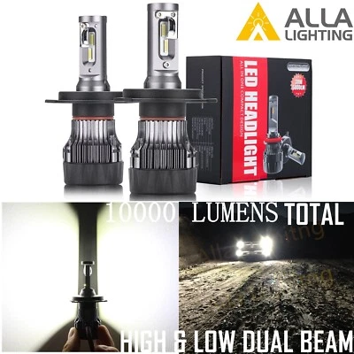 Allá Lighting Blanco Brillante LED 9003 H4 Faro Bombilla Reemplazar,Con Niquelado Foto 1 de 4