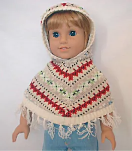 Poncho múltiple bronceado se adapta a muñecas chicas americanas de 18 - Imagen 1 de 1