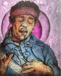 Jimi Hendrix. An Original Oil Painting, On Canvas 20”x16” By Roldan West. W - Picture 1 of 5