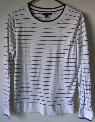 Suéter Pullover Banana Republic Sailor Rayas Cuello Redondo Talla M Azul Marino/Blanco Foto 1 de 4