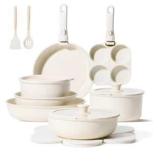 Pots and Pans Set Non Stick 19pcs, Kitchen Cookware Sets with Detachable Hand... - Picture 1 of 9