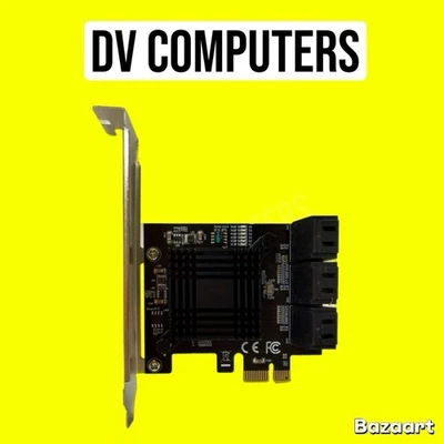 PCIE Expansion Card SATA 3.2 6Gbps 6x Sata Port for Desktop ASM1062 TAXINV Warra - image 1 of 4