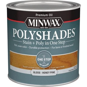 214104444 Minwax Polyshades 1/2 Pt. Gloss Stain & Polyurethane In 1-Step, Honey - Picture 1 of 1
