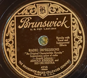 Bruns 4358 Arnold Johnson Orch RADIO IMPRESSIONS fun! "Novelty" 1930  EE+  Jazz - Picture 1 of 4