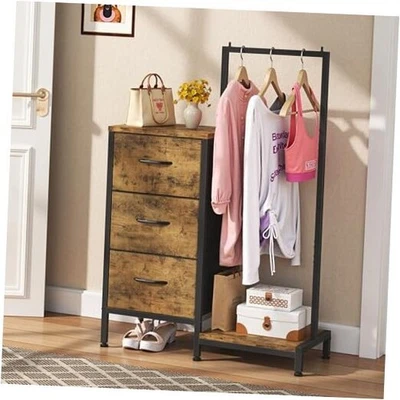 Cômoda para quarto com 11,8"P x 29,4"L x 43,1"H (3 gavetas) marrom rústico - Imagem 1 de 4