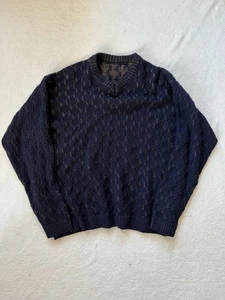 Vintage Bachrach Italy Wool Blend Cable Knit Sweater Mens Large Made In Italy - Picture 1 of 6
