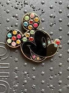 2008 WDW Disney Multi Colored Jeweled Mickey Mouse Head Pin - Picture 1 of 2