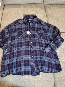 Camicia uomo Wrangler perla bottoni a pressione flanella 3XL nuova con etichetta - Foto 1 di 7