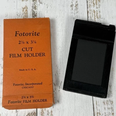 Fotorite 2 1/4" X 3 1/4" Cut Film Holders - Original Vintage Box Wood & Glass - Image 1 of 4