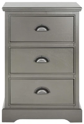 Mesa auxiliar gris 3 cajones Homes Collection Griffin Foto 1 de 4