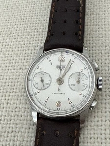 HEUER VINTAGE WATCH 1940’s CHRONOGRAPH Cal. VALJOUX 23. STAINLESS STEEL 32.5mm - Picture 1 of 10
