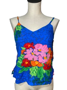 Jams World Vintage Cami Top Women’s size S Island Bluquet Print made in Hawaii - Picture 1 of 9