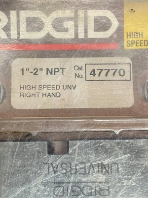 47770 1"-2" RIDGID PIPE Machine Dies, Rght-Handed Hi-Speed NPT Pipe Dies - Image 1 of 4