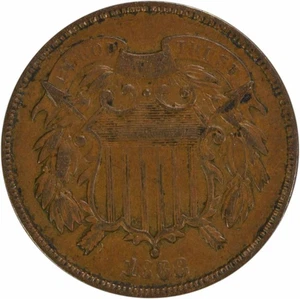 1868 Two Cent Piece VF Uncertified #814 - Picture 1 of 2