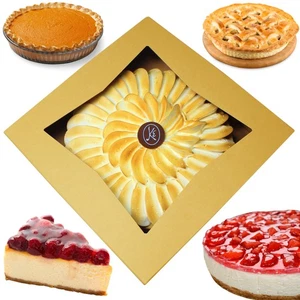 Pie Boxes 10x10x2.5 Inch | Brown / 12 pcs/Auto-Popup | Bakery/Pastry/Treats/C... - Bild 1 von 5