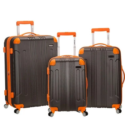 Rockland 3 PC Sonic ABS Upright Set Charcoal One Size Luggage Suitcase Tripnew - Image 1 of 4