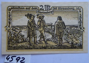 GERMANY 1921 - STADT STRAUSBERG - 2 Mark - AU/UNC - GrM 1281.1 - WATERMARK - Picture 1 of 2