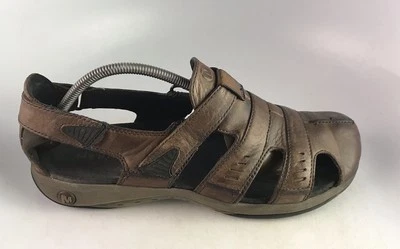 Sandalia de pescador Merrell Galien J33149 de cuero marrón chile para hombre talla 11 EE. UU. Foto 1 de 4