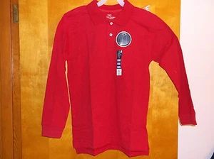 BRAND NEW "FADED GLORY BOY'S RED 2 BUTTON FRONT COTTON POLO SHIRT - Picture 1 of 2