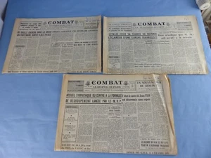 Lot de 3 journaux COMBAT le journal de Paris de avril et mai 1963 - Picture 1 of 1