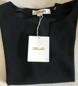 'Jacklyn' Black Crepe Top size Medium/UK8-10 by Diane Von Furstenberg - Picture 1 of 10