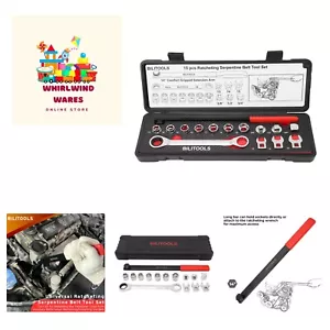 15-Piece Universal Ratcheting Serpentine Belt Tool Set - Picture 1 of 9