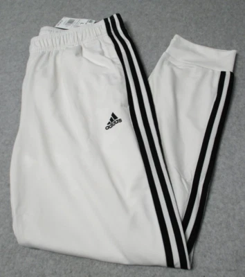 Adidas  Essentials Warm-Up Tapered 3-Stripes Track Pants White Mens Sz Large - Image 1 of 4