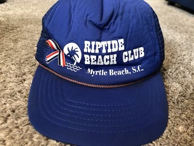 Vintage Myrtle Beach Hat Mesh Cap Logo Rope Snapback Baseball Trucker Blue - Image 1 of 4
