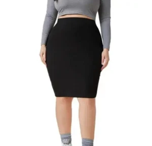 Shein Plus Damen schwarz Basic knielanger Bleistiftrock Größe 2XL neu mit Etikett - Bild 1 von 3