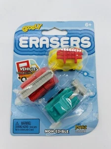 New Vintage Car Truck Firetruck Rubber Erasers Lot Collection NIP - Picture 1 of 5
