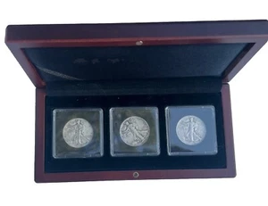 WALKING LIBERTY HALF DOLLAR THREE DECADES SET WITH BOX - 90% SILVER - Picture 1 of 7