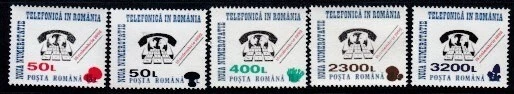 ROMANIA Nuevo Sistema de Numeración Telefónica Recargos MNH Set Foto 1 de 1