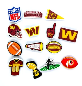 WASHINGTON COMMANDERS SHOE CHARMS (14pcs) Football Cool Gift Accessories Set Lot - Picture 1 of 4