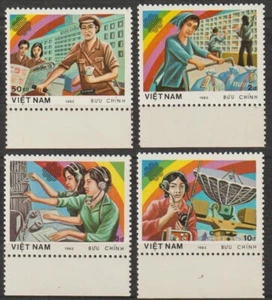 1983 Vietnam Briefmarken Weltkommunikation Jahr Sc # 1331-1334 postfrisch                 - Bild 1 von 2