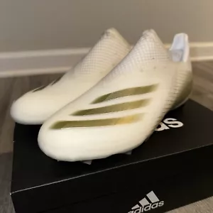 Adidas X Ghosted+ FG Soccer Cleats White Metallic Gold EG8167 Youth Sz 6 - Picture 1 of 12