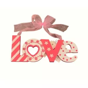 Valentinstag Rosa Liebe Mini Schild 5 Zoll Strass Stufentablett Dekor Rosa Liebe - Bild 1 von 9