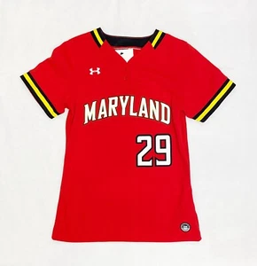 Under Armour Maryland Terrapins Thief SS Softball Jersey Women's S Red US016JW - Picture 1 of 2