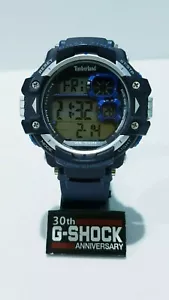 Timberland Resist Shock G Style Biker Watch Oversize Army Navy Blue Dual Time - Picture 1 of 12