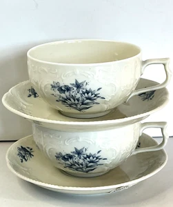 Rosenthal Teetassen & Untertassen blau geblümt Sanssouci Continental (2) Sets NEU NEUWERTIG - Bild 1 von 8