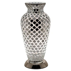 Mirrored Glass Tile Mosaic Vase Lamp Modern Decorative Table Lamp Home Decor - Picture 1 of 1