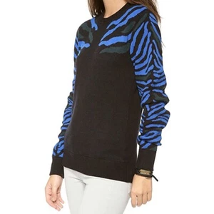 Torn by Ronny Kobo Shauna Zebra Sweater Blue Black Size S - Picture 1 of 5