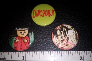 3 Dinosaur Jr Button Pins Badges Lot Indie Rock J Mascis - Picture 1 of 1